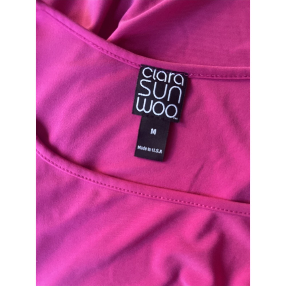 Clara Sun Woo Size M‎ Fuchsia Tunic 3/4 Sleeve - Picture 7 of 8